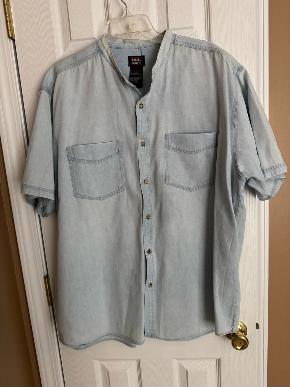 Faded Glory Light Blue Short-Sleeve Button-Down Shirt